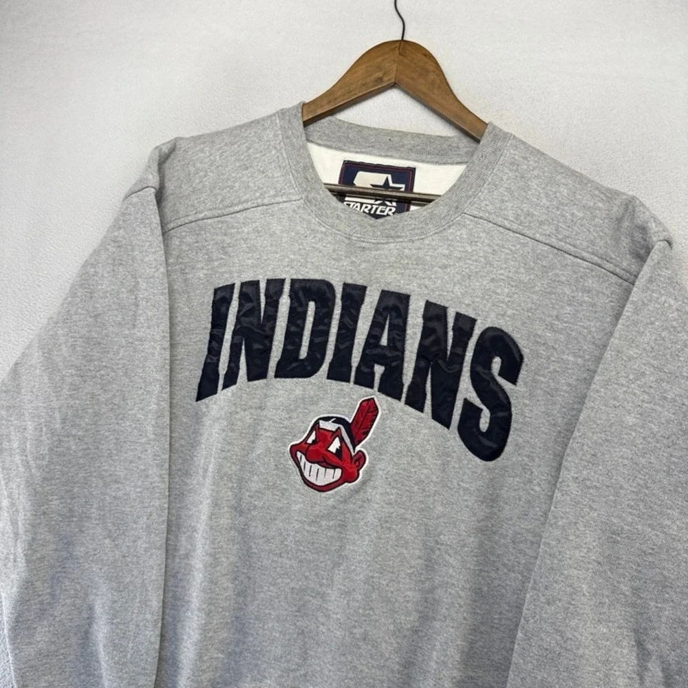 Vintage Cleveland Indians Sweatshirt Men's Medium Gray Starter Chief Wahoo 90s